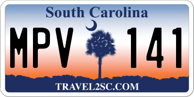 SC license plate MPV141