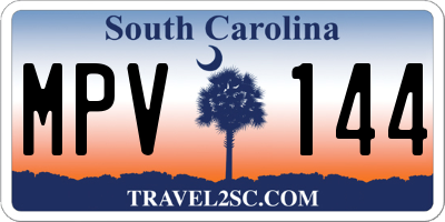 SC license plate MPV144
