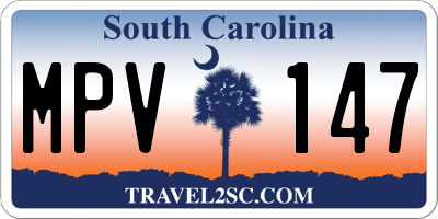 SC license plate MPV147