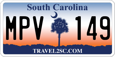 SC license plate MPV149