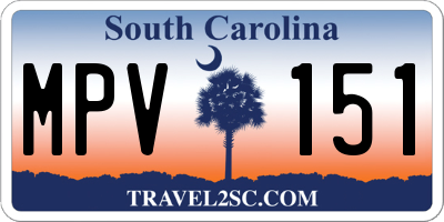 SC license plate MPV151
