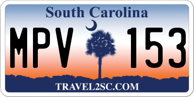 SC license plate MPV153