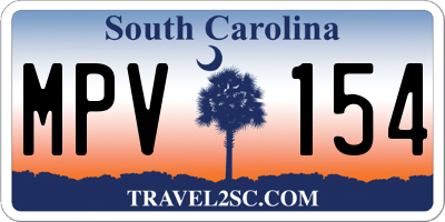 SC license plate MPV154