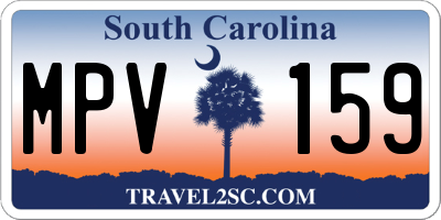 SC license plate MPV159