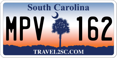 SC license plate MPV162