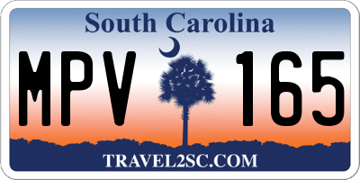 SC license plate MPV165