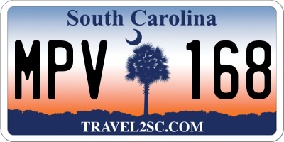 SC license plate MPV168