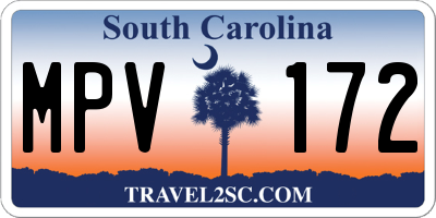 SC license plate MPV172