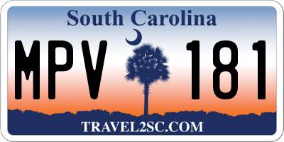 SC license plate MPV181