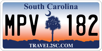 SC license plate MPV182