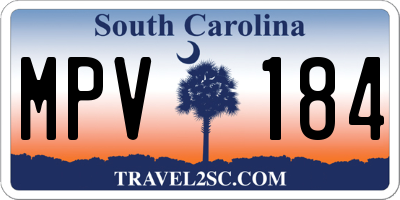 SC license plate MPV184