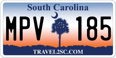 SC license plate MPV185
