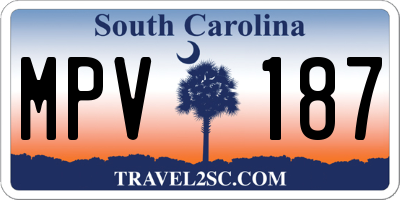 SC license plate MPV187
