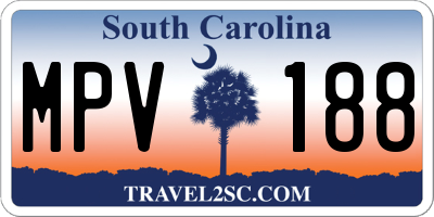 SC license plate MPV188