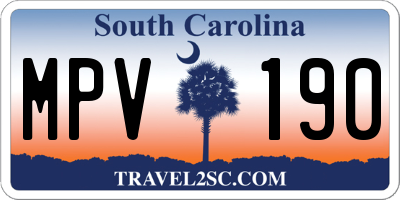 SC license plate MPV190