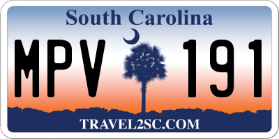 SC license plate MPV191