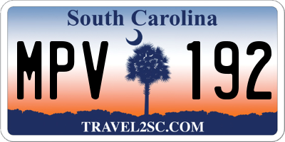 SC license plate MPV192