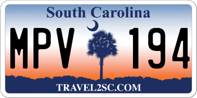 SC license plate MPV194