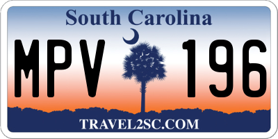 SC license plate MPV196