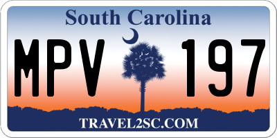SC license plate MPV197