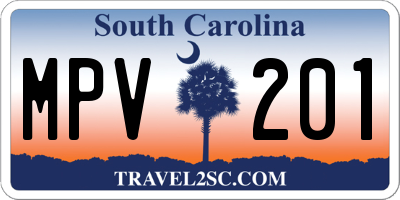 SC license plate MPV201