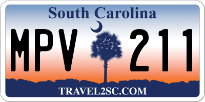 SC license plate MPV211