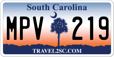 SC license plate MPV219
