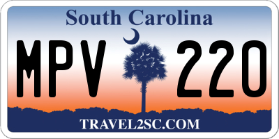 SC license plate MPV220