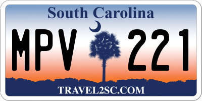 SC license plate MPV221