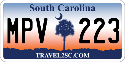 SC license plate MPV223