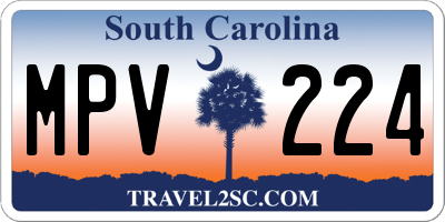 SC license plate MPV224