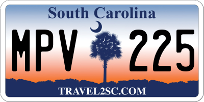 SC license plate MPV225