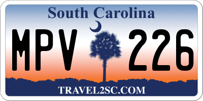 SC license plate MPV226