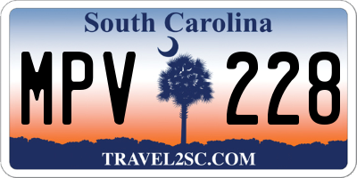 SC license plate MPV228