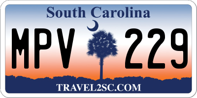 SC license plate MPV229