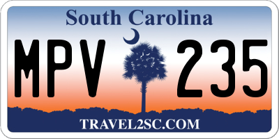 SC license plate MPV235