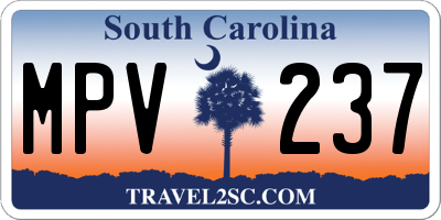SC license plate MPV237