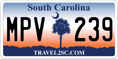SC license plate MPV239
