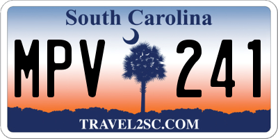 SC license plate MPV241