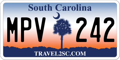 SC license plate MPV242