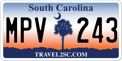 SC license plate MPV243