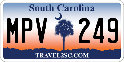 SC license plate MPV249