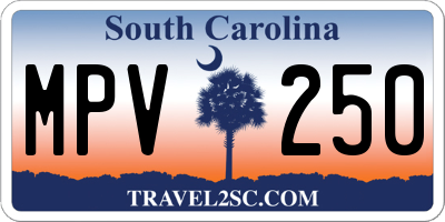 SC license plate MPV250