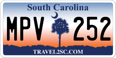 SC license plate MPV252