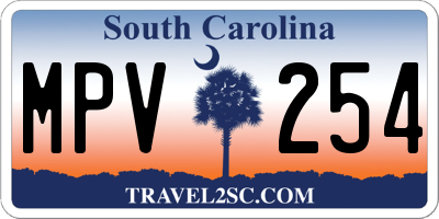 SC license plate MPV254