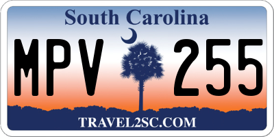SC license plate MPV255