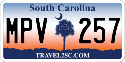 SC license plate MPV257