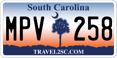 SC license plate MPV258
