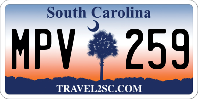 SC license plate MPV259