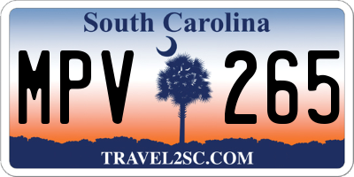 SC license plate MPV265